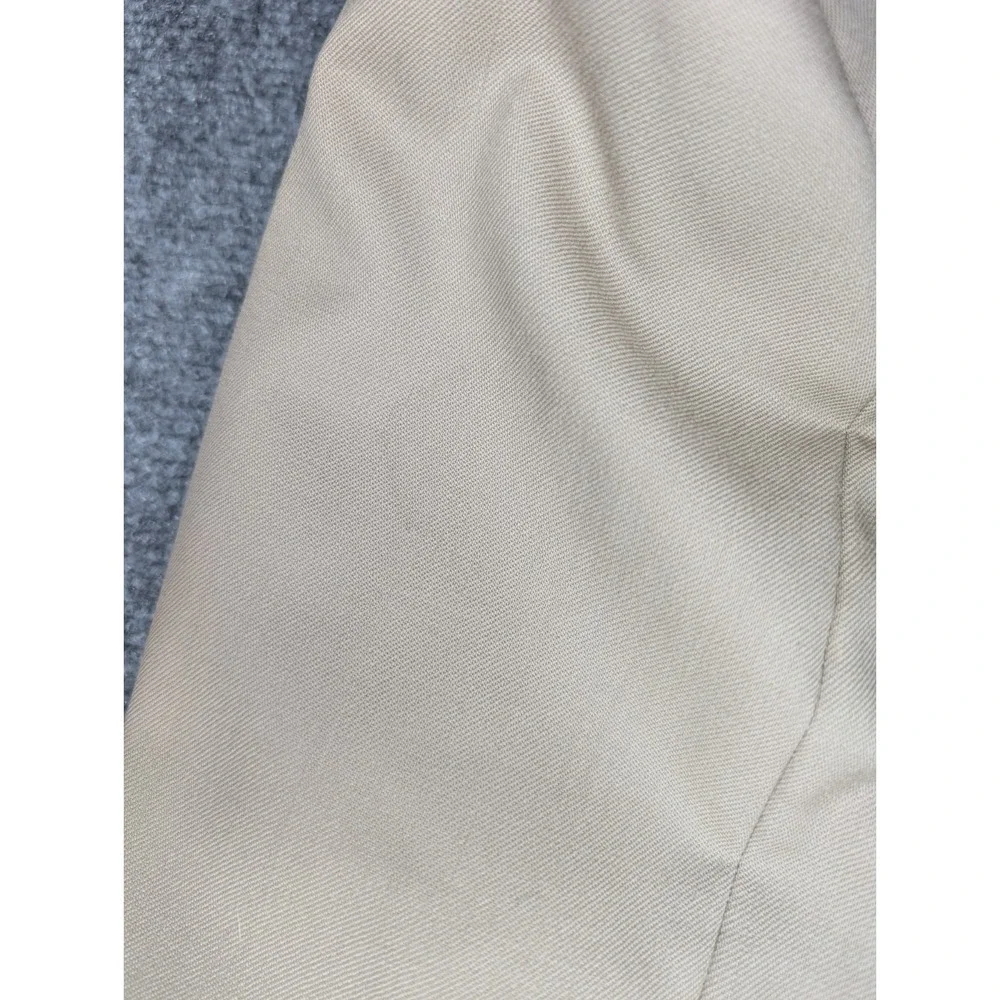Joseph Feiss Gold Mens Blazer Jacket Sz 46R Solid Beige Wool 2 Button Sport Coat